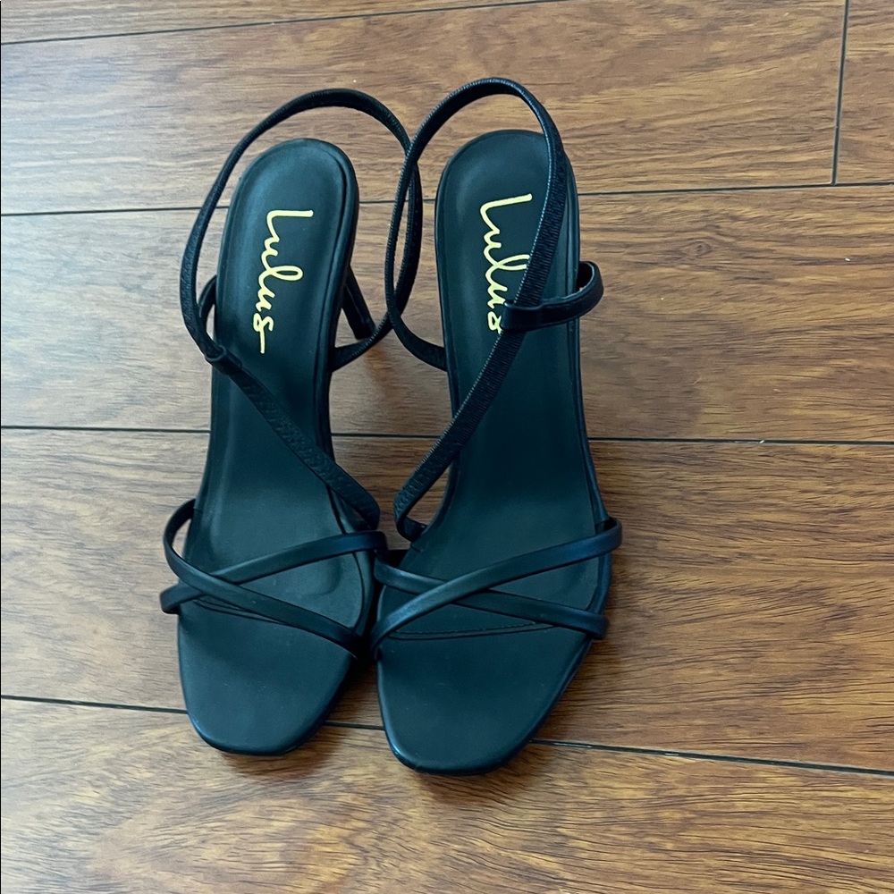 Lulu's Elegant Black Strappy Heels